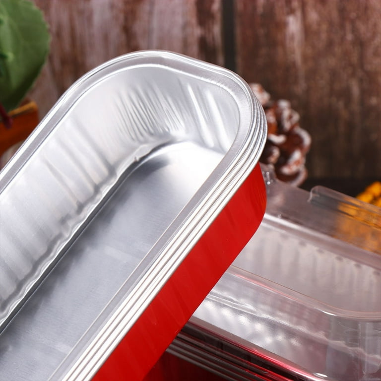 10Pcs Rectangular Aluminum Foil Baking Boxes Disposable Dessert