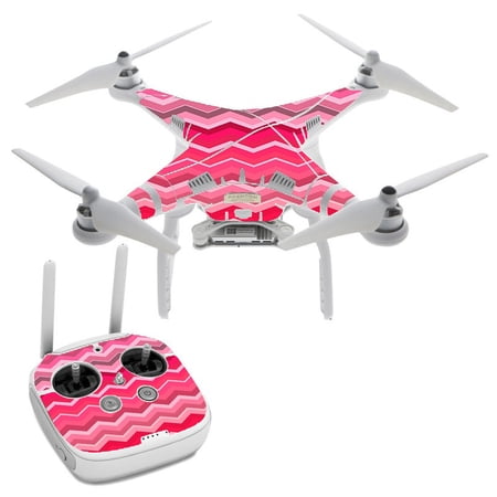 Red Pink Chevron DJI Phantom 3 Professional Skin Skins Vinyl Decal Kit