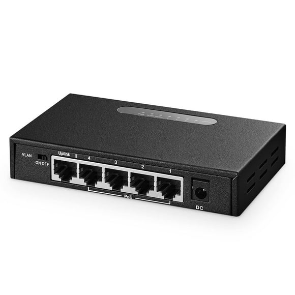 Conmutador POE Gigabit Binardat de 5 puertos, 4 POE+, 1000 Mbps, 65 W