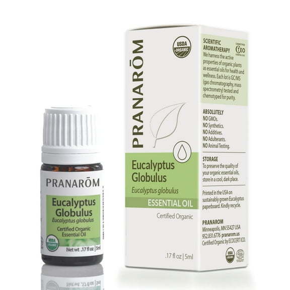 Pranarom - USDA Certified Organic Eucalyptus Globulus Essential Oil 5ml - Wellness Enthusiasts - Aromatherapy - Certified Organic Purity - 100% Pure, Non-GMO, Vegan