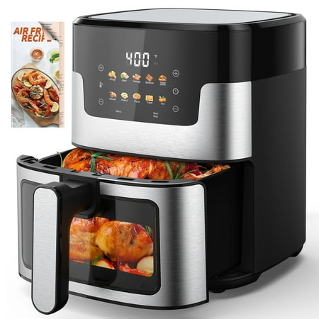 Suodoka 10 in 1 Air Fryer 6 Qt Capacity Compact Countertop with Nonstick Basket 400F Air Crisp