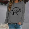 thumbnail image 5 of Long Sleeve Shirts For Women American Football Print Solid Color Round Neck Sweatshirt Womens Long Sleeve Tops, 5 of 5