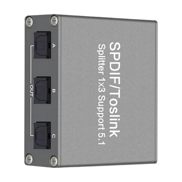 Divisor de Audio Digital SPDIF 1x3 Toslink Óptico de 3 Vías Adaptador Compatible con LPCM 2.0 DTS -AC3 para /TV/ para /Amplificador
