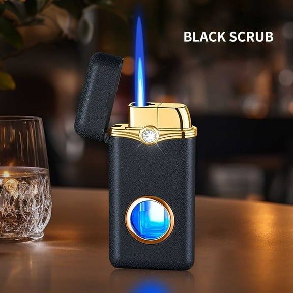 Nsxcdh Windproof Vintage Trench Lighter Transparent Tank Refillable Retro Style Alloy Abs,Portable Edc Torch,Easy Spark for Cigarettes Pipe Camping,Gifts for Women and Men