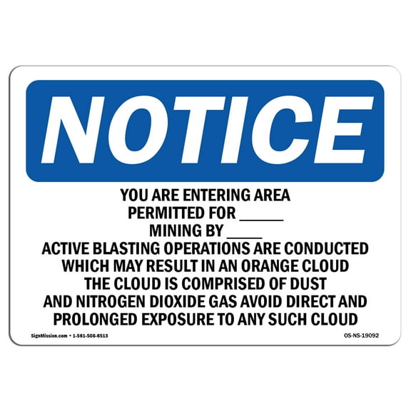 OSHA Notice Signs - You Are Entering Area Permitted For ____ Sign  | Extremely Durable Made in the USA Signs or Heavy Duty Vinyl label | Protect Your Construction Site, Warehouse &