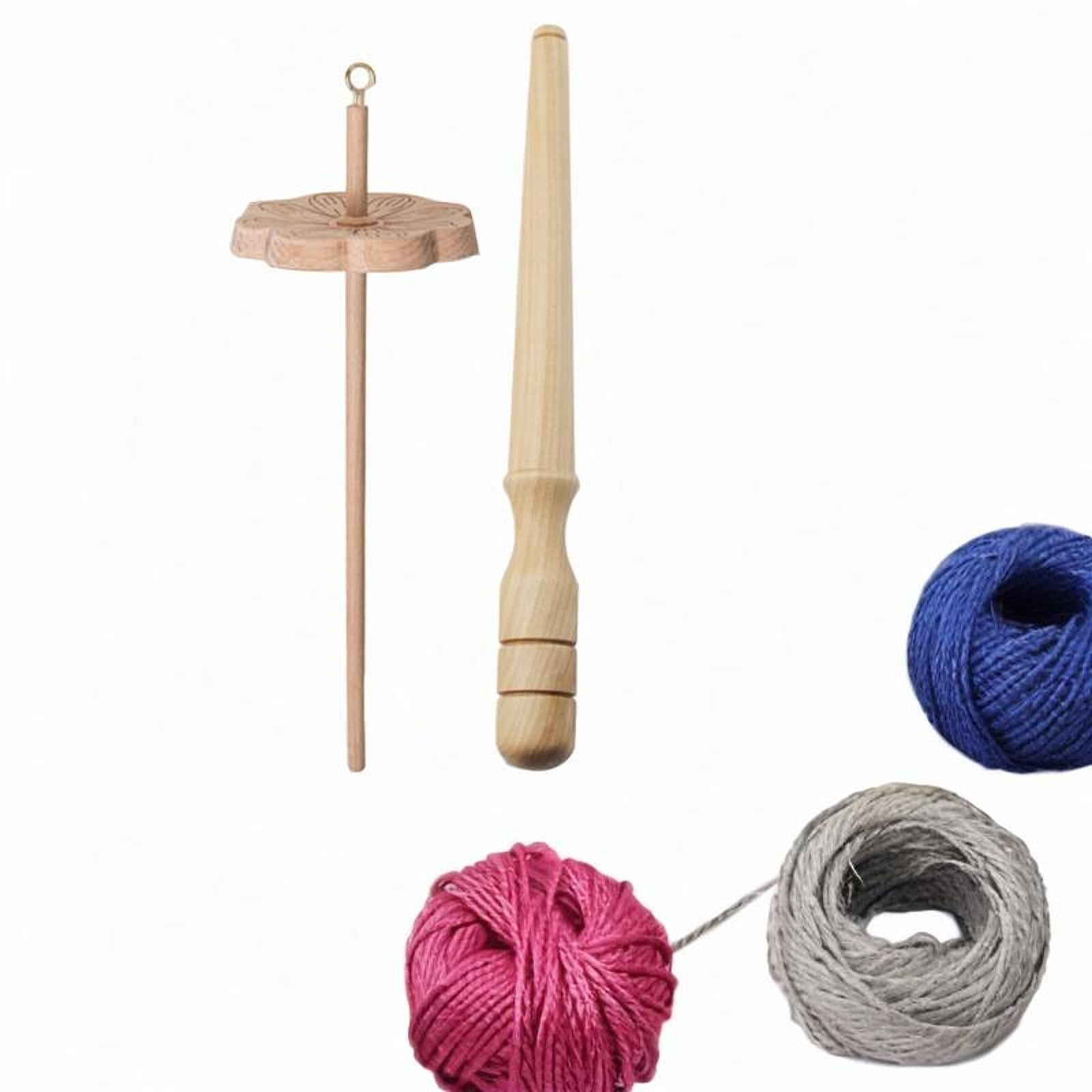 FVDPWYE Drop Spindle Wooden DIY Crafts Supply with Winder Stick Portable Weaving Spindle without wool strips