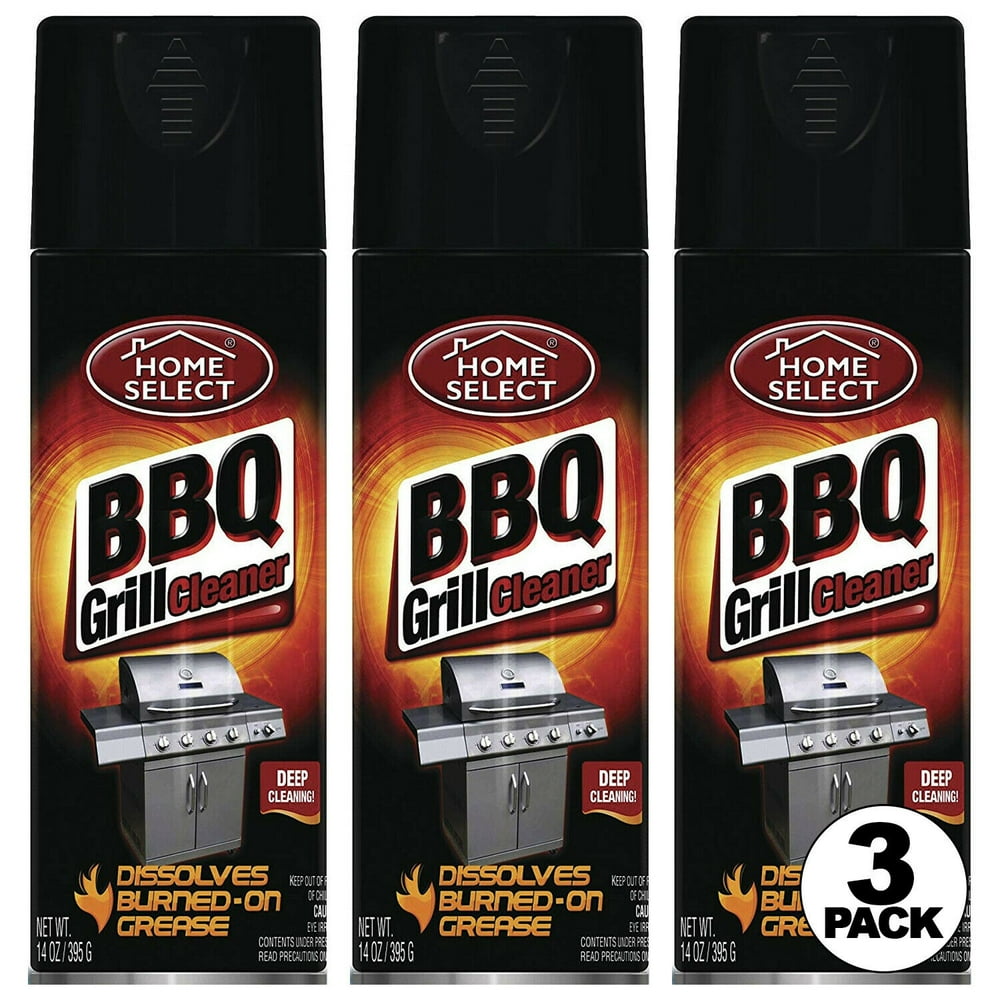 BARBECUE BBQ GRILL CLEANER SPRAY GREASE DISSOLVES BURNEDON 12 oz (3