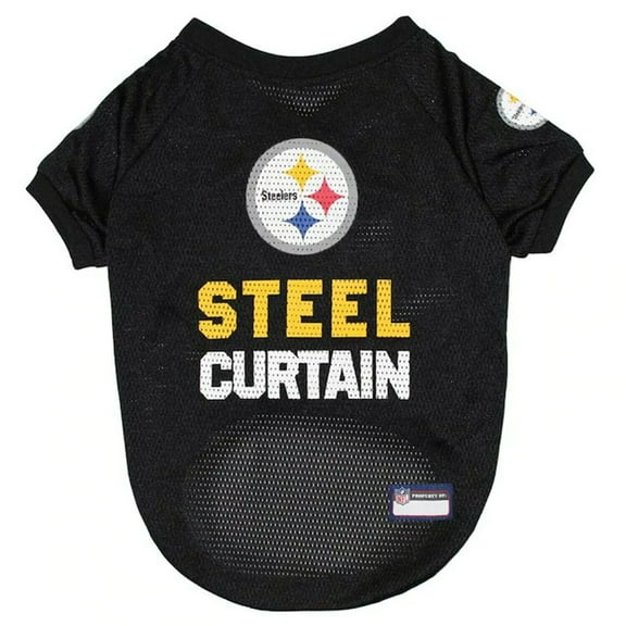 Pets First NFL Pittsburgh Steelers DOGS & CATS Premium Raglan Mesh Jersey. Licensed, Durable, Breathable Jersey - Medium