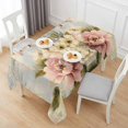 thumbnail image 6 of Farmhouse Pink Floral Table Cloth Waterproof Tablecloths, Spring Vintage Botanical Flowers Tablecloth Dining Table Cover for Kitchen Party Tabletop Outdoor, Rectangle Tablecloth 60x120 Inch, 6 of 9