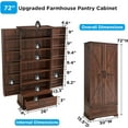 72" Farmhouse Kitchen Pantry with Drawer, Tall Storage