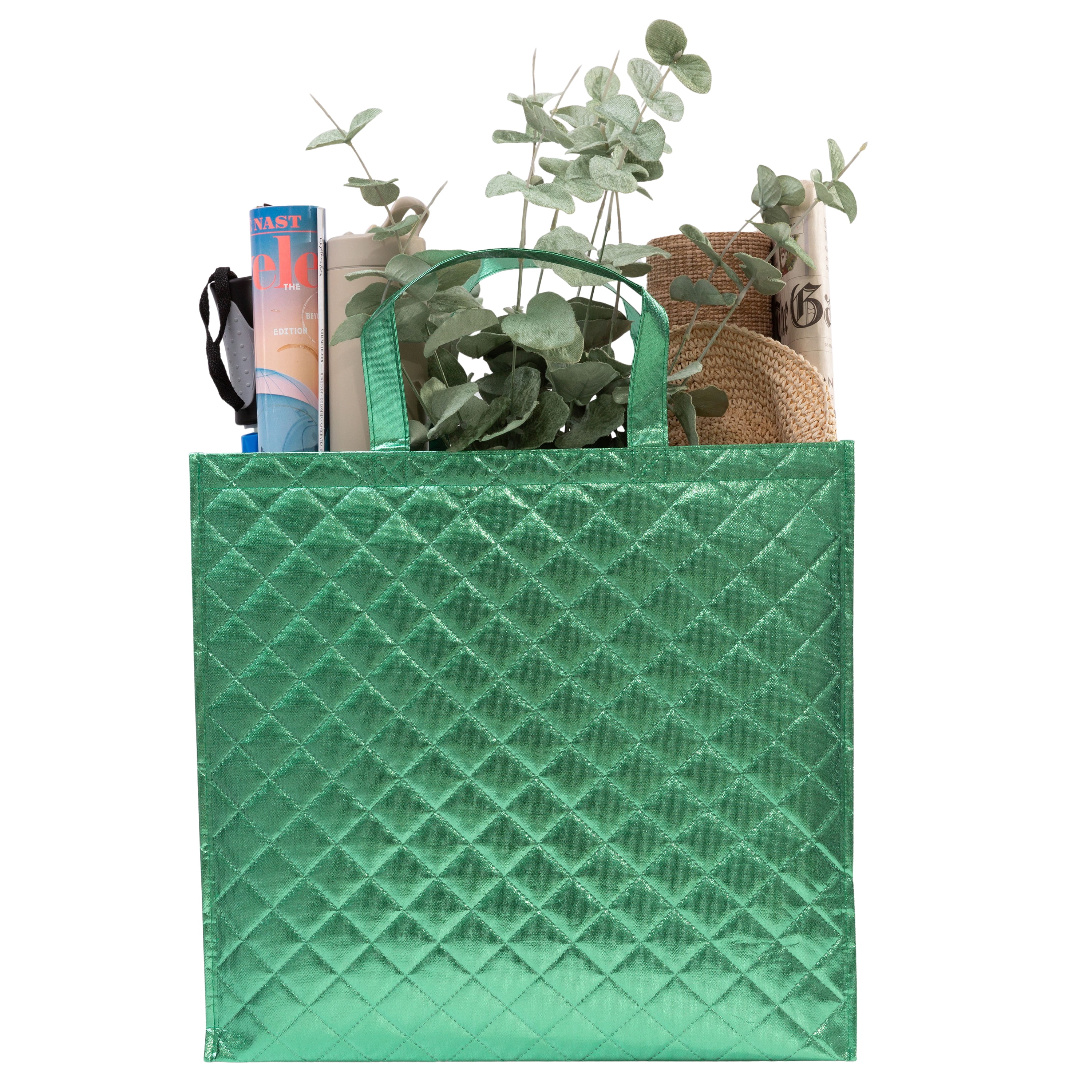 Reusable Grocery Bag, Quilted Shopping Bag for Groceries, MultipurposeTote Bag with Handles, Reusable Tote Bag