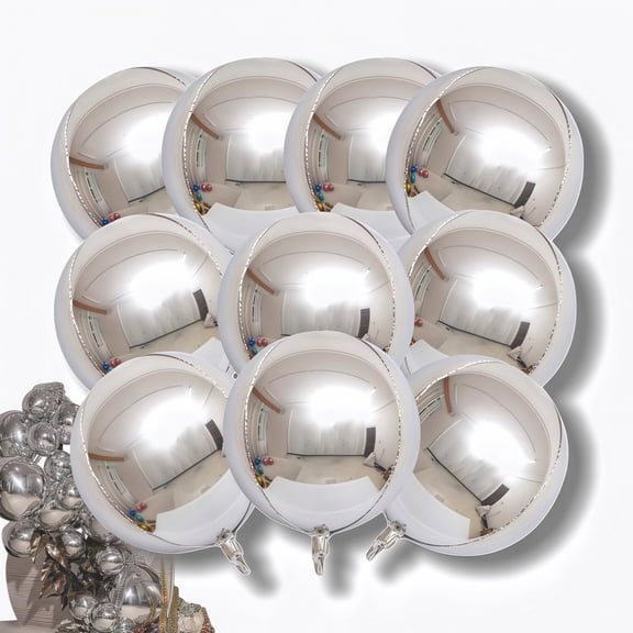 Premium Large Round Balloons, 22 Inch Reusable, Easy Self-Seal Metallic Balloons for Party Decor