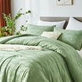 thumbnail image 3 of Davulos King Comforter Set - Sage Green Comforter, Boho Tufted Shabby Chic Bedding, 3 Pieces Vintage Farmhouse Bed Set for All Seasons, Fluffy Soft Bedding with 2 Pillow Shams, 3 of 10