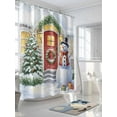 thumbnail image 3 of Christmas Snowman Shower Curtain Set, Waterproof Shower Curtains for Bathroom, Xmas Tree Winter Holiday Gifts Washable Fabric Cloth Bath Curtain for Bathtub Decoration with Hooks 48x72 Inches, 3 of 6