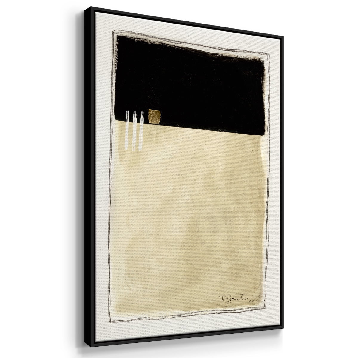 Inner Musing II Framed Premium Gallery Wrapped Canvas - Ready to Hang - 17 x 25 - Black Floating Frame