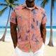 thumbnail image 2 of Mens Casual Manga Corta Botón Abajo Camisas Cuello Abierto Impreso Vacaciones de Verano, Camisas de Manga Corta de los Hombres Casual, 2 of 8