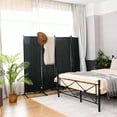 thumbnail image 3 of Costway 4-Panel 5.6ft Room Divider Folding Fabric Privacy Screen w/Steel Frame Black, 3 of 10