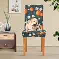 thumbnail image 4 of Yayeee 2 Pack Dining Chair Covers Stretch Parson Chairs Slipcovers Seat Protector, Blue Floral Oranges, 4 of 6