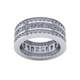 thumbnail image 2 of Natural 5.00Ct Princess Round Diamond 3-Row Anniversary Wedding Eternity Band Ring 18k Gold GH SI2, 2 of 3