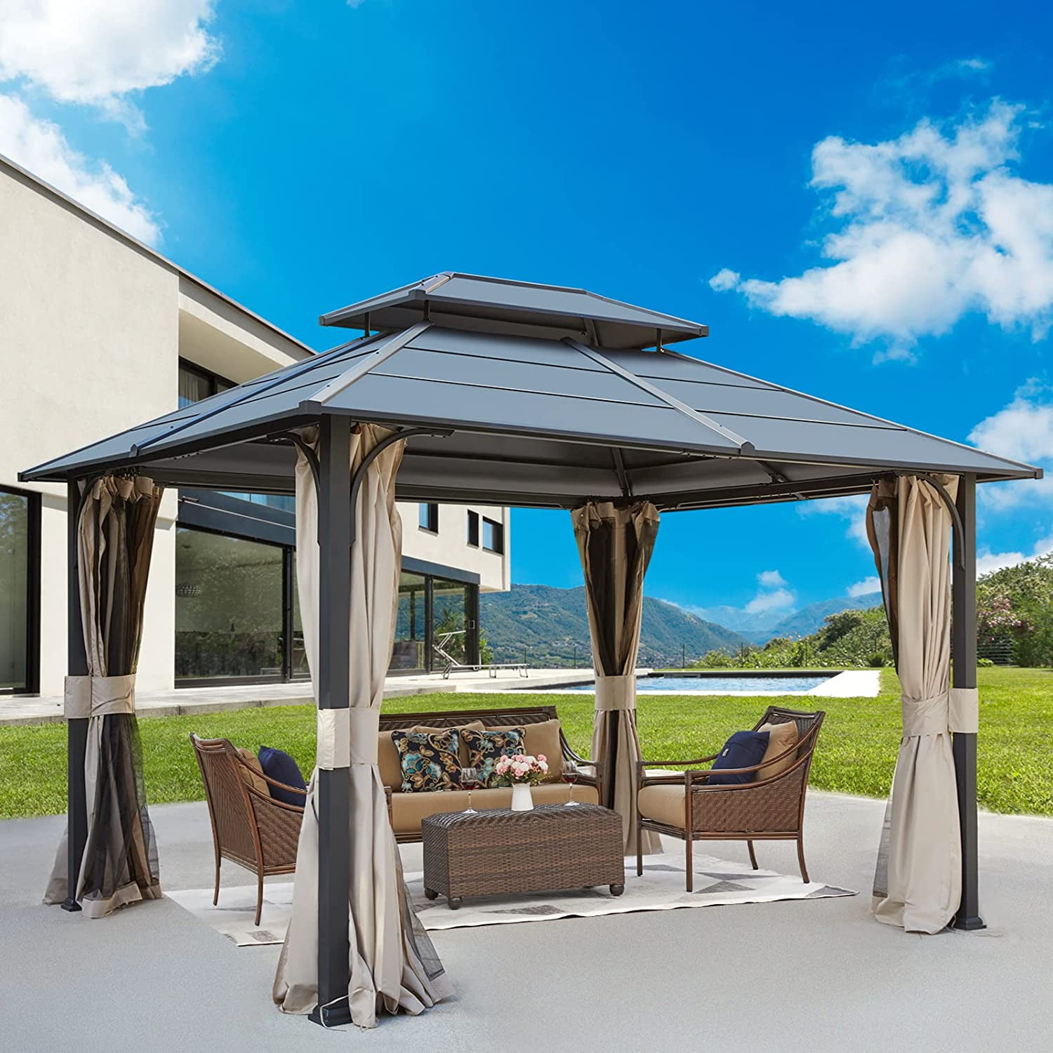 Mellcom 10'X12' Outdoor Hardtop Gazebo 