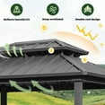 thumbnail image 4 of MELLCOM Gazebo de Gril 6 Pieds x 8 Pieds, Gazebo de Patio Extérieur avec Double Toit en Acier Galvanisé, Auvent de Barbecue à Toit Rigide avec 2 Tablettes Latérales et Crochet de Plafond pour Terrasse, Pelouse, Cour Arrière, Jardin (Noir), 4 of 8