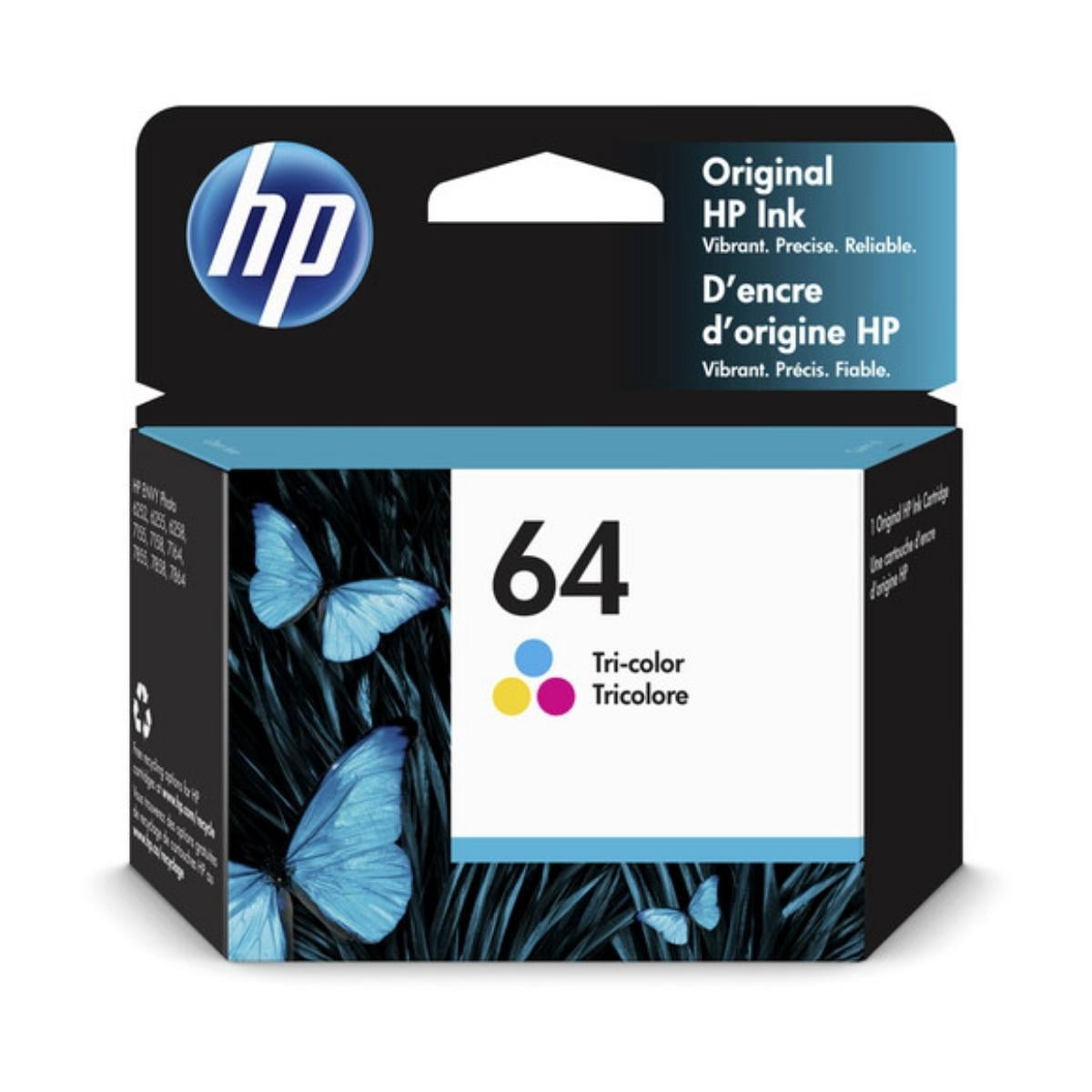 HP 64 Original 4-Color Ink Cartridge Bundle for Select ENVY Photo-Series Printers