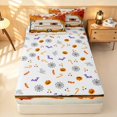 thumbnail image 4 of Erosebridal Cartoon Camper Zipper Queen Comforter Set with Fitted Sheet and 2 Pillowcases, Hello Fall Print Zipper Bedding Set, Halloween Reversible, 4 of 7