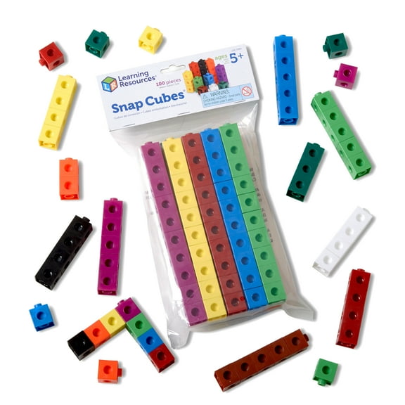 Learning Resources Multicolored Snap Cubes, Math Manipulatives, Ages 5 