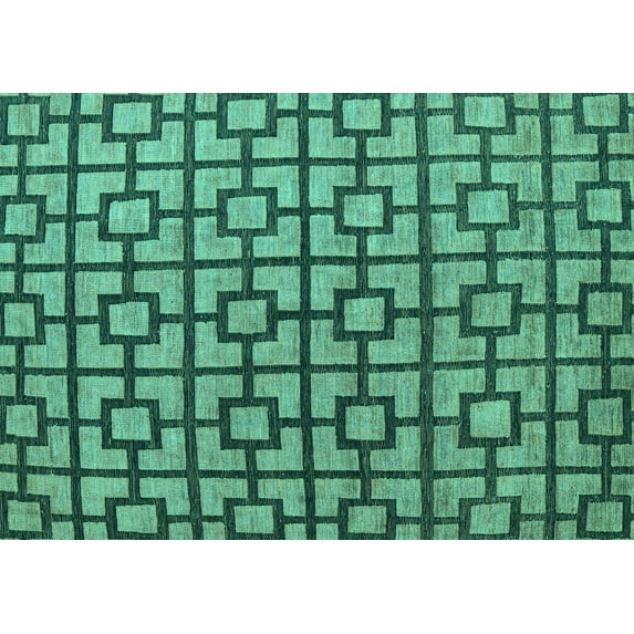 Ahgly Company Indoor Rectangle Oriental Turquoise Blue Modern Area Rugs, 4' x 6'
