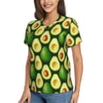 thumbnail image 2 of Fuzoiu Avocado Print Women's Classic V-Neck T-Shirt, Short Sleeve V Neck Tees for Casual Everyday Wear,Casual Fit Tee,Summer Fashion Tops-X-Large, 2 of 5