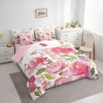thumbnail image 3 of Castle Fairy Pink Floral Rose Bedding Comforter Set 7-Piece for Teens Female Girls,Flying Butterflies King Bedding Sets,Spring Garden Ultra Soft Bed Sheets,Ultra Soft Home Decor,Reversible, 3 of 8
