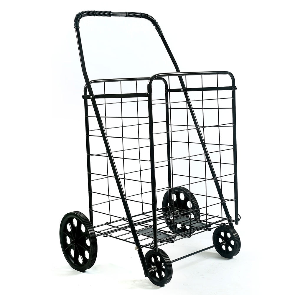 Folding Grocery Laundry Storage Shopping Cart Large Size Durable Metal