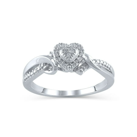 1/20 Carat T.W. Diamond Sterling Silver Promise (Best Fake Diamond Rings Uk)