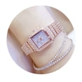 thumbnail image 2 of Cadena de reloj Reloj de lujo Reloj de lujo para mujer Reloj de mujer con puntero cuadrado de diamantes completo, 2 of 5