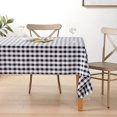 thumbnail image 4 of LA Linen TCcheck60x90-BlackK24 Polyester Gingham Checkered Rectangular Tablecloth, White & Black - 60 x 90 in., 4 of 4