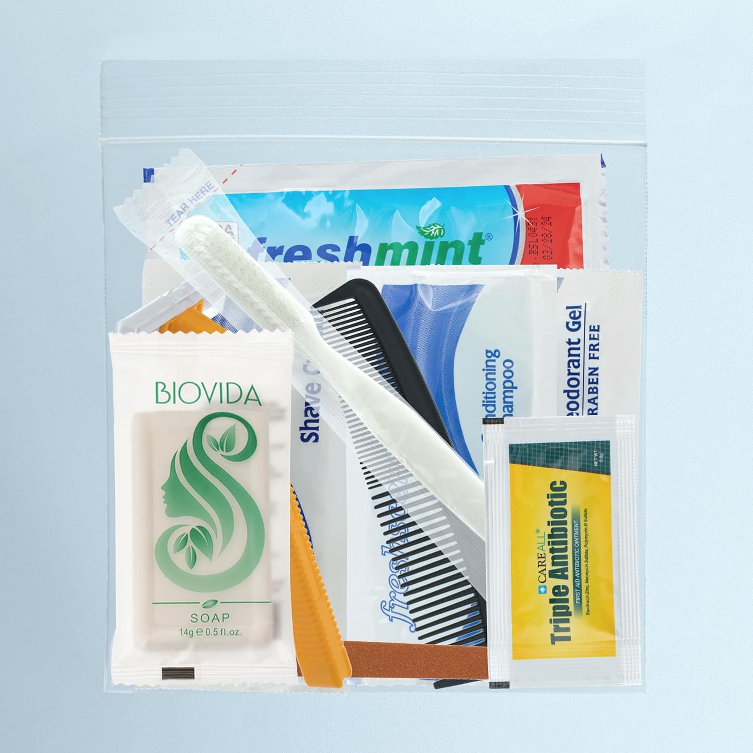 96 Kits - Bulk Case of Wholesale Deluxe 11 Piece Hygiene & Toiletry Kit for Men, Women, Travel, Charity