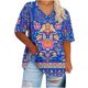 thumbnail image 1 of Camisetas Casuales de las Mujeres de Manga Corta de Cuello en V Oversized Camiseta Deportiva de Verano, Top Impreso Casual, 1 of 4