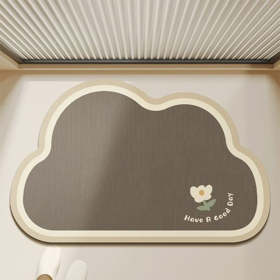 Honeeladyy 1 PC Bathroom Mat Rug Rubber Non Slip Quick Dry Super Absorbent Thin Bathroom Rug with Small Flower Pattern for Bathtub Shower Room Sink