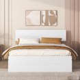 thumbnail image 2 of EUROCO Wood Twin Size Platform Bed with Trundle and Drawers for Kids Teens Adults, Solid Wood Bed for Bedroom, Ligth Oak, 2 of 13