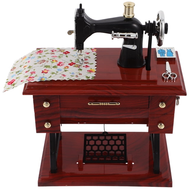 unbranded Caja Musical Decorativa Máquina De Coser Marrón Estilo Con Clásicas