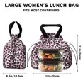 thumbnail image 5 of Pink and Black Of Leopard Print Drawstring Lunch Bag Women - Drawstring Lunch Bag Insulated for Work Office - Stain-Resistant Large Lunchbags for Women with Multi-Pockets, 5 of 6