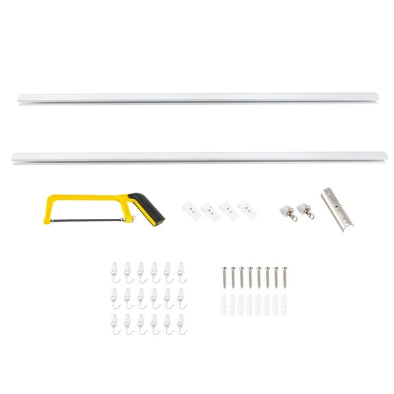 Wildnix Heavy Duty Curtain Track Kit – Adjustable Length, Easy Glide Rollers, 3ft to 6ft for Ceilings and Curtains