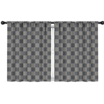 Blackout Kids Curtains,Dark Gray and Light Gray Checkered Pattern Childrens Insulated Curtains Set Of 2,Bedroom Essentials,Toddler Room Decor 42"x54"