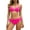 Hot Pink, variant on QURATI Swimwear Neck Tie Front Bikini Set: Adjustable Side Tie Bottoms Flattering Two Piece Swimwear Black L