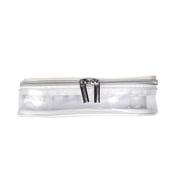 BEAUTYSPACE White Color Piped Clear Travel Bag