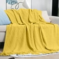 thumbnail image 4 of Blasgw Summer Cool Knitted Blanket Cool Effect Blanket Ice Blanket For All Season Lightweight Summer Quilt Absorbs Heat To Keep Adults Children/Bab Yellow, 4 of 8