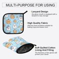 thumbnail image 3 of Yayeee Oven Mitts and Pot Holder Set of 2 Heat Resistant Kitchen Gloves Baking Hot Pad, Blue Halloween Ghosts, 3 of 5