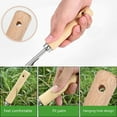thumbnail image 5 of Gseagtia Manual Weed Killer Garden Tool Stainless Steel Weed Killer with Wood Handle Gardening Tool to Weed Your Garden Long 2 Piece, 5 of 7