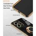 thumbnail image 2 of Compatible with Xiaomi Redmi Note 12 4G Case for Women Men Cute Redmi Note 12 4G Phone Case Shockproof with Luxury Plating Gold Edge Kickstand Protective Cases Cover (Black), 2 of 7