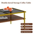 thumbnail image 5 of Leumius Rectangle Coffee Table with Tempered Glass top and Golden Legs, Modern Table for Living Room Home Office Studio, 5 of 9